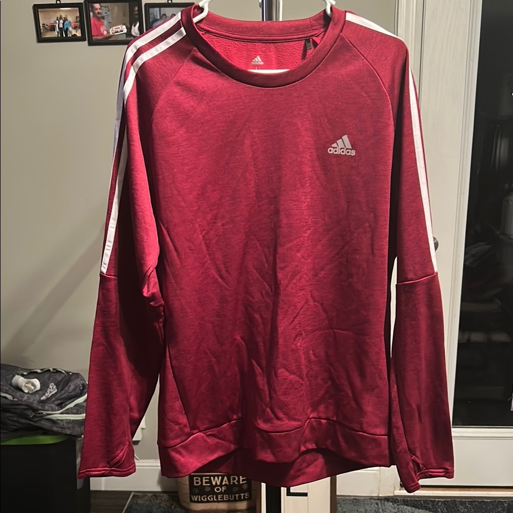 Adidas Burgundy Sweatshirt with White Accents